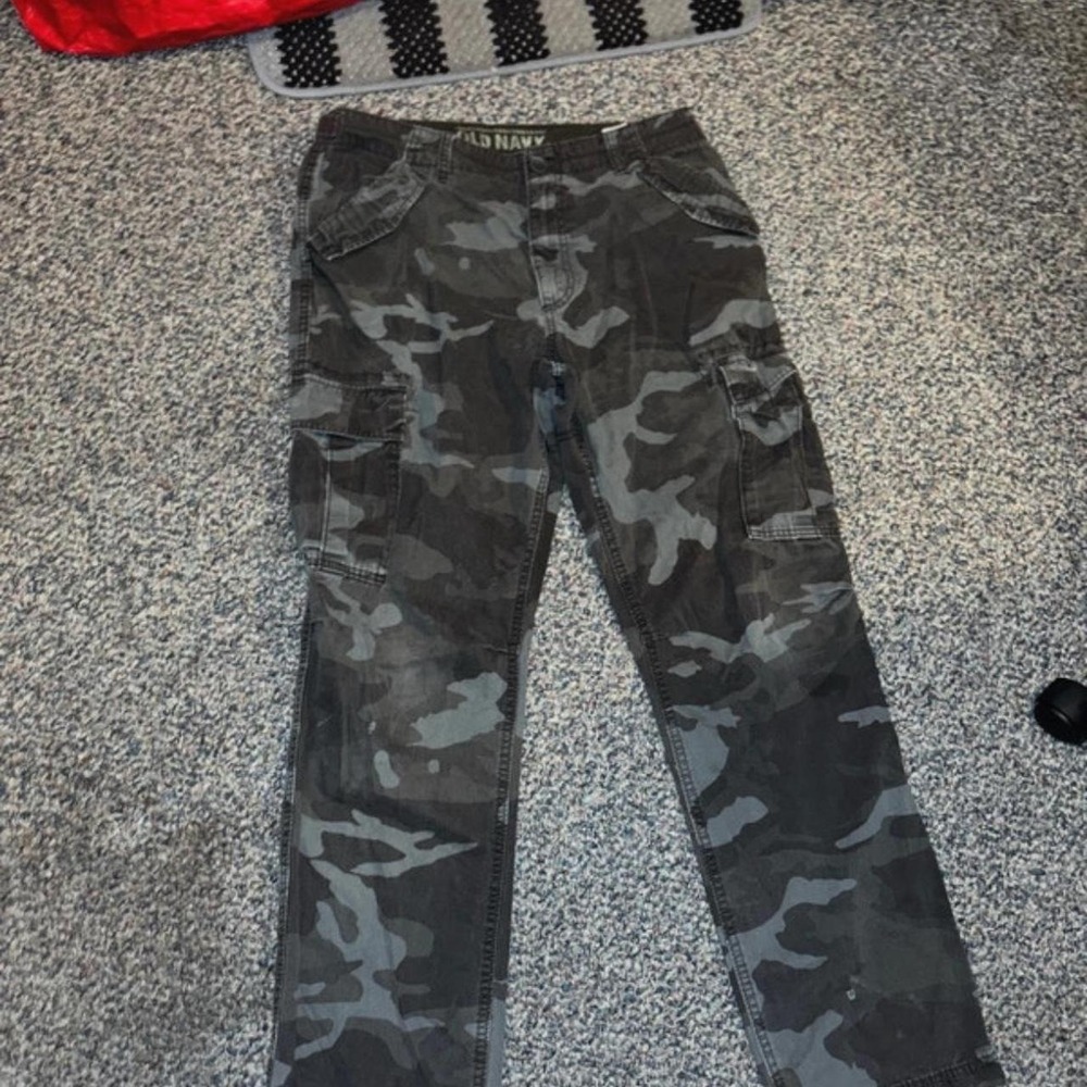 Y2K mens camo cargos old navy skater streetwear 36x34